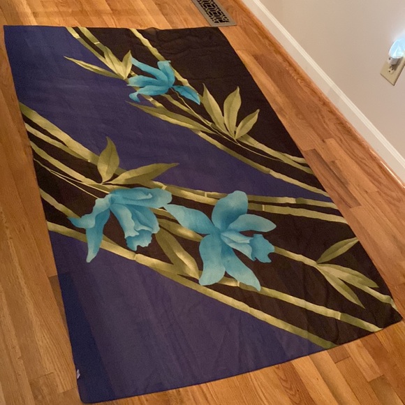 Blue Floral Italian Scarf - Picture 2 of 4
